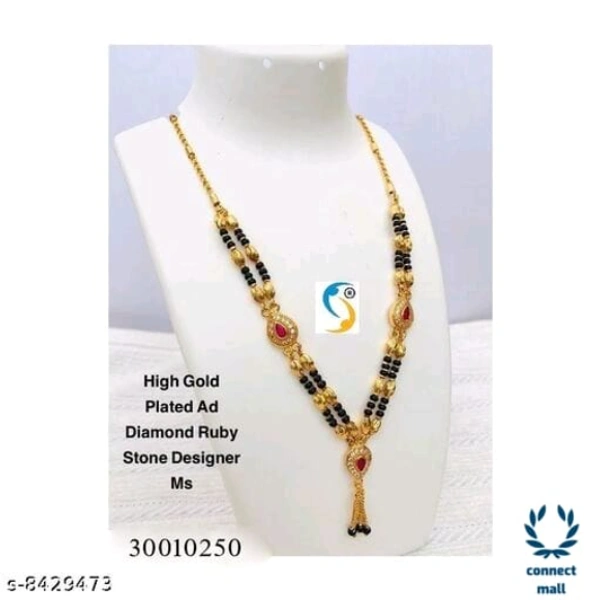 AD DIAMOND DESIGNER 2 LAYER MICRO GOLD PLATED MANGALSUTRA